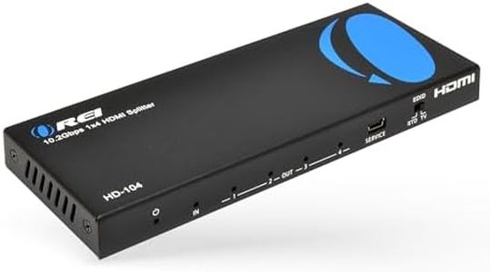 OREI HDMI Splitter 1 in 4 Out – 4K@60Hz HDMI 2.0 Splitter with HDCP 2.2, EDID Management, and LPCM/Dolby/DTS Audio Support – Compact Plug & Play Design