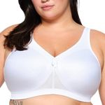 Glamorise Full Figure Plus Size MagicLift Active Support Bra Wirefree #1005 White