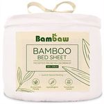 Bambaw – Fitted Sheet 160x200 cm, 100% Bamboo Sheets, White Bed Sheet, Soft and Breathable, Bed Sheet, Vegan Bedding, Hypoallergenic Bedding