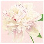 Caspari Duchess Peonies Paper Dinner Napkins in Blush, 20 Per Package