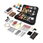 72 Piece Guitar Repair Maintenance Tool Kit, Professional Guitar Repair Kit Including Guitar Strings, Plectrums, Bridge, Guitar Code For Acoustic Electric Guitar Bass Ukulele