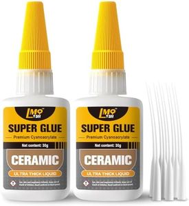 Ceramic Super Glue Liquid, Clear Instant Cyanoacrylate Adhesives for Ceramic Repair Food Safe, All Purpose CA Glue for Shoe Plastic Leather Glass Model Metal Wood Pottery Porcelain Mugs Clay Dishes