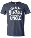 The Best Brothers Get Promoted to Uncle Funny Best Uncle Shirt for Men Humor Joke T-Shirt for Brother, Heather Navy, Medium