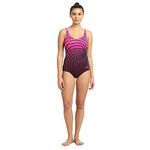 Speedo Women's Marlena U Back One Piece Swimwear - Black & Lipstick