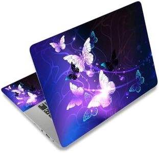 Laptop Skin Sticker Decal,12" 13" 13.3" 14" 15" 15.4" 15.6 inch Laptop Vinyl Skin Sticker Cover Art Protector Notebook (2 Wrist Pad Skins Included), Decorative Waterproof Removable, Art Butterfly