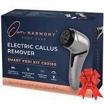 Own Harmony Electric Hard Skin Remover with Vacuum Absorption - Professional Pedicure Tools for Pedi Callus Foot Care - 3 Rollers Electronic Feet File CR2100 - Best for Dry, Cracked Heels (USB Cord)