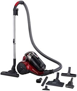 Hoover REACTIV RC81_RC25011 Aspirapolvere a Traino Senza Sacco, 800W, 2 Litri, 75 dBA, Ciclonico, Filtro Epa, Spazzola Parquet, Mini Turbo Spazzola, Rosso
