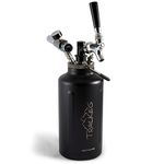 TrailKeg Half Gallon - Stainless Steel Growler for Beer - Vacuum Insulated Double Wall Design - Chrome Tap and Dual Stage CO2 Regulator - Keeps Drinks Perfectly Cold and Carbonated