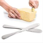 VANRA 4-Piece Butter Spreader Knife Butter Curler Stainless Steel Cheese Knife Set with Serrated Edge, Shredding Slots, Butter Scooper