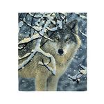 Dawhud Direct Silent Wolf Fleece Blanket for Bed, 75" x 90" Queen Size Winter Fleece Throw Blanket for Women, Men and Kids - Super Soft Plush Wolf Blanket Throw Animal Print Blanket, Blanket for Kids