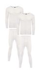 Heatwave® Pack of 2 Men's Extreme Thermal Underwear Set, Long Sleeve Top & Long Johns Set, Winter Thermals, Medium White