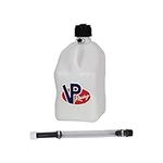 VP Racing Fuels Motorsport 5 Gallon Square Plastic Utility Jug White & 14 Inch Hose