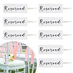 OLYCRAFT 8 Pcs Acrylic Tag Reserved Signs Clear Hanging Reserved Signs with Satin Ribbon Rectangle Reserved Hanging Sign for Wedding Church Restaurant Important Events Reserving - 275mm