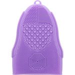 ScivoKaval Makeup Brush Cleaner Glove Mat Mitt Silicone Cosmetic Cleaning Scrubber Tool Face Brushes and Eye Brush Washing Pad Purple