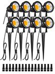 ZUCKEO 5W Outdoor Spotlight LED Landscape Lights 12V 24V Garden Lights with Spike Stand Low Voltage Lighting Waterproof for Garden, Yard, Lawn, Pathway, Driveway, Warm White (8 Pack)