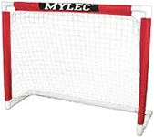 Mylec Junior Hockey PVC Goal (48" x 37"), Easy Assembly, Lightweight & Durable, Sleeve Netting System, (White & Red, 6 Pounds)