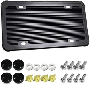 ZXFOOG Black License Plate Frame- Silicone License Plate Cover Holder for Front or Rear Car Tag, Rustproof Rattle Proof with Stainless Steel Mounting Screws Caps, 1 Pack