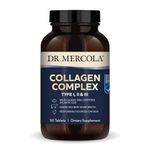 Dr. Mercola Collagen Complex Dietary Supplement, Type I, II and II, 30 Servings (90 Tablets), Non GMO, Gluten Free, Soy Free