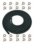 YAMAKATO 10 Feet 1/4 Inch ID Fuel Line Hose Small Gas Diesel Engines Generators w/ 20 Clamp Rubber