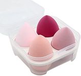 4Pcs Makeup Sponge Set, Foundation Blending Beauty Sponge, Wet and Dry Makeup Eggs for Liquid, Cream, and Powder, Multi-color Beauty Blending Sponges (Pink Series)