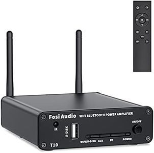 Fosi Audio T10 WiFi Bluetooth 5.0 Streaming HiFi Stereo Receiver Amplifier 2.4G Wi-Fi Routing Module Smart Wireless Multiroom/Multi-Zone Audio Amp Connect-100 Watt x2