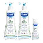 Mustela Baby Skincare Combo – Buy 2 Cleansing Gel 500ml & Get 1 Free Hydra Bébé Body Lotion 100ml | Gentle Daily Care