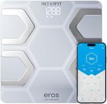 INEVIFIT EROS Bluetooth Body Fat Scale Smart BMI Highly Accurate Digital Bathroom Body Composition Analyzer with Wireless Smartphone APP 400 lbs 11.8 x 11.8 inch (White)