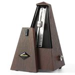 AODSK Mechanical Metronome,Universal Metronome for Piano,Guitar,Violin,Drums and Other Instruments,Standard,Black(black) (Wood Grain Brown)