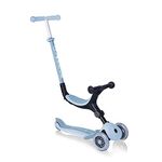 Globber Go Up Foldable Plus ECOlogic 3 Wheel Folding Scooter and Ride On - 15 Months to 7 Years, Kids Toddler Scooter for Boys and Girls with removable seat - 2 Year Warranty (Blueberry)