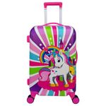 JUNIOR JOE 24 Inch 360 Degree Rolling Wheels Travel Trolley Suitcase for Kids (Luggage-5)