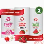 Shower Fresh- Natural Deodorant For Girls 8+ - 24Hrs Protection - PEAR BERRY - (3 Pack Variety)