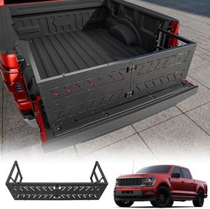 Maxzina Tailgate Extender Compatible with 2015-2026 Ford F150 Flip-Over Pickup Truck Bed Divider Carbon Steel Rotatable Truck Bed Extension for 2025 F150 Accessories