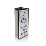 Olideauto Handicapped Push Button for Automatic Door Opener,Single Narrow Wired Stainless Steel Handicap Push Button