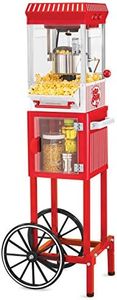 Nostalgia KPM200CART Old Fashioned Kettle Popcorn Maker Cart, Red