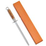 Absorated Honing Rod, 12.5" Knife Sharpener Rod, Sturdy Ceramic Honing Rod for Knife Sharpening Honing Steel, Professional Sharpening Steel Kitchen Knife Sharpener for Speedy Sharp Knives, Scissors