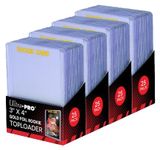 4 Ultra Pro Regular Top Loader Pack W/gold Rookie Foil Print 81180 - 25 Toploaders Per Pack (100 Total) - Standard Size Baseball, Basketball, Football, Hockey