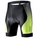 Men's Cycling Shorts/Bike Shorts And Cycling Underwear With High-Density High-Elasticity And Highly Breathable 4D Sponge Padded (Black_Green, XL)