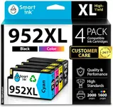 Smart Ink Compatible Ink Cartridge Replacement for HP 952XL 952 XL (4 Combo Pack) to use with OfficeJet Pro 8710 8720 7740 8210 8715 7720 8702 8725 8740 8730 8700 8200 (Black, Cyan, Magenta, Yellow)