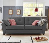 Adorn India Moris 3 Seater Sofa (Grey)