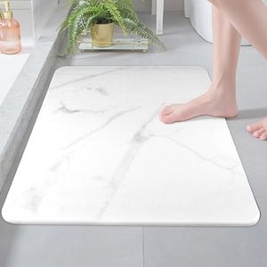 Daletu Stone Bath Mat, Quick Dry Diatomaceous Earth Large Stone Mat for Bathroom and Kitchen Dishes, Non-Slip Diatomite Stone Bathroom Mat, Stone Drying Mat for Kitchen Counter, Bathroom, Plant or Pet