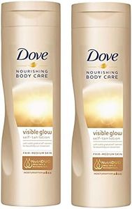 2 Pack of Dove Nourishing Body Care Visible Glow Gradual Self-Tan Fair to Medium Body Lotion 400ml