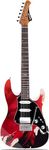 WestCreek JX-20 Solid Body Electric Guitar, HSS Pickups with Coil Split, Rounded End Frets, Bone Nut, Rosewood Fretboard, Mahogany Body (Splatter Red)