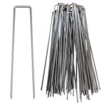 30Pcs 12inch Extra-Long U-Shaped Garden Securing Pegs,Anti-Rust Garden Stake with 30 Cable Ties for Dog Fences,Securing Weed Barrier Fabric Netting, Irrigation Hoses, Ground Sheets and Fleece,etc