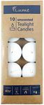 420121 Lume Tealight Candle 4 Hour Box10,WHITE