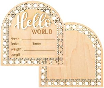 MAIHUO 1 Pcs Baby Announcement Plaque, Birth Announcement Plaque,Baby Name Announcement Sign,Wooden Newborn Announcement Sign,Hello World Newborn for Photo Prop Baby Shower Nursery Gift