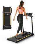 UREVO 2.25HP Foldable Treadmill, 1-10 KM/H Compact Design Walking Pad with 12 HIIT Modes, Lightweight Folding treadmill for Home Office