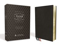 NASB, Single-Column Reference Bible, Wide Margin, Premium Goatskin Leather, Black, Premier Collection, Black Letter, 1995 Text, Art Gilded Edges, Comfort Print