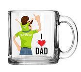 V Kraft "Best DAD Ever Love You DAD Printed Transparent Glass Mug Best Gift for dad,Father's Day Special Mug, Birthday Gift for Daddy, Papa | Pack of 1| 330 ml (M)