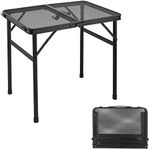 Odoland Portable Camping Table Ultralight Aluminum Folding Picnic Table Small Camp Table for Beach Hiking Backpacking Outdoor Indoor Picnic RV BBQ Black