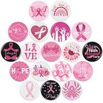 SEPGLITTER 54pcs Breast Cancer Awareness Buttons Brooch Pins Pink Hope Ribbon Round Badges for Breast Cancer Awareness Party Favors Supplies Decorations Accessories